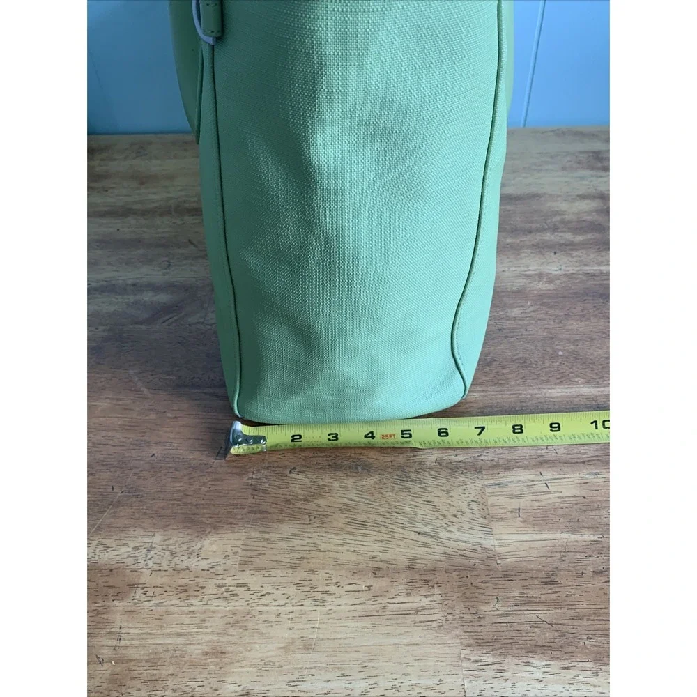 DAGNE DOVER Signature Legend Green Coated Canvas Large Laptop Tote Bag